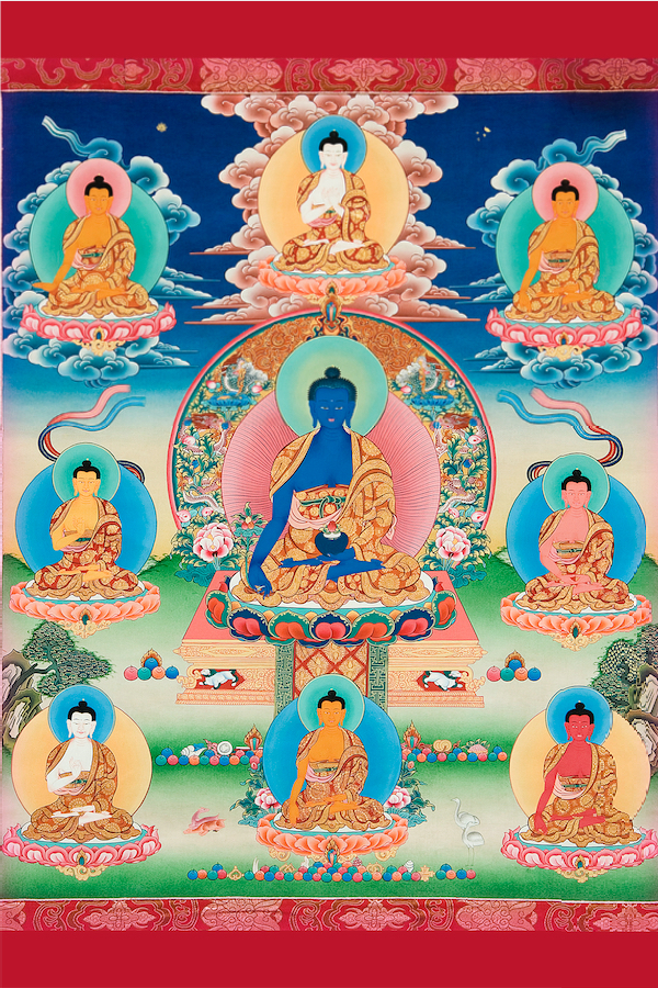 (image for) Medicine Buddha with Brothers (Photo for purchase)